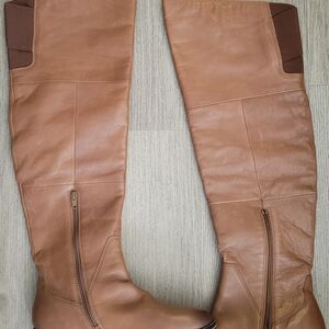 ALDO Knee High Genuine Leather Boots fall winter Caramel Leather Interior 8.5